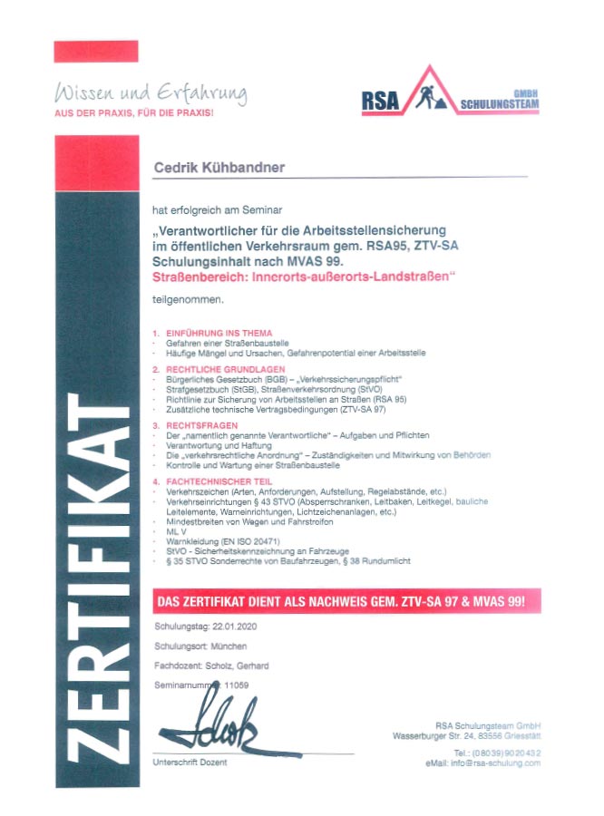 RSA Zertifikat Cedric Kühbandner