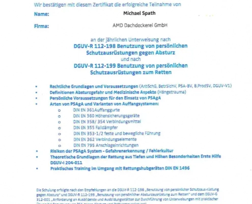 Zertifikat PSAgA Unterweisung Lux-Top Zertifikat PSAgA Unterweisung Lux-Top