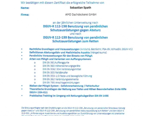 Zertifikat PSAgA Unterweisung Lux-Top Zertifikat PSAgA Unterweisung Lux-Top